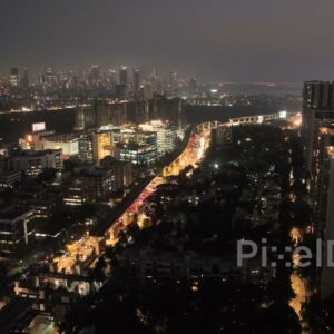PD0029 - Night View of BKC Road Mumbai