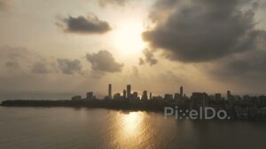 PD0032 - Sunset View of Malabar Hills Mumbai