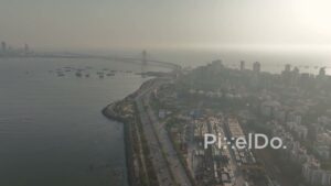 PD0007 - Evening Haze Over Bandra Reclamation with Sea Link View, Mumbai