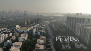 PD0003 - Aerial Shot of Jio World Drive and Western Express Highway, Mumbai