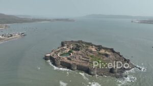 PD0513 - Aerial Orbit of the Historic Murud-Janjira Sea Fort