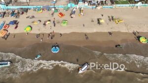 PD0501 - Birds-Eye View of a Busy Water Sports Hub on Juhu Beach