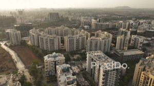 PD0585 - Sprawling City Suburbs Bathed in Warm Sunset Light