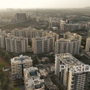 PD0585 - Sprawling City Suburbs Bathed in Warm Sunset Light