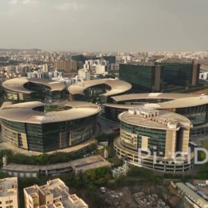 PD0576 - Futuristic Corporate Campus Bathed in Golden Sunset Light