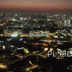 PD0574 - Architectural Landmark at Night: Pune's EON IT Park