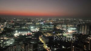 PD0571 - Night Aerial of Pune's Thriving Kharadi IT and Business District
