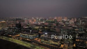 PD0569 - Night Aerial of Pune's Thriving Kharadi IT and Business District