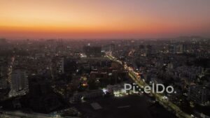 PD0567 - Vibrant Twilight Afterglow Over the Pune Cityscape