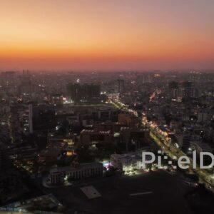 PD0567 - Vibrant Twilight Afterglow Over the Pune Cityscape