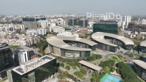 PD0564 - Aerial Orbit of the Futuristic EON IT Park in Pune