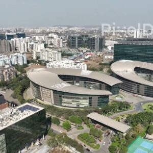 PD0564 - Aerial Orbit of the Futuristic EON IT Park in Pune
