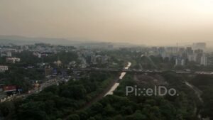 PD0602 - Rush Hour Traffic During a Golden, Hazy Sunset