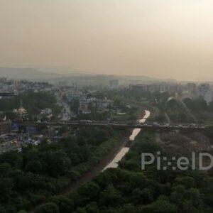 PD0602 - Rush Hour Traffic During a Golden, Hazy Sunset