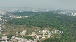 PD0595 - Urban Encroachment: City Meets Forest on a Hazy Day