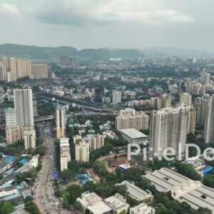 PD0643 - Thane Cityscape with a Scenic Mountain Backdrop