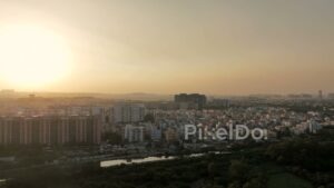 PD0628 - Golden Sunset Over a Sprawling Pune Suburb