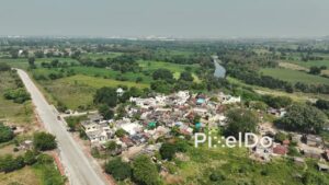 PD0624 - Aerial Panorama of a Tranquil Village in the Countryside