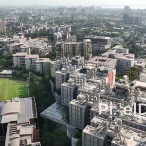 PD0677 - Aerial Fly-Over of the DY Patil University Campus and Modern Architecture