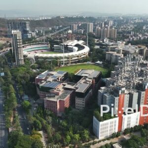 PD0676 - Sweeping Aerial of DY Patil University's Modern Architecture and Campus