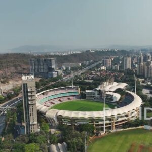 PD0674 - Aerial Orbit of the DY Patil Sports Stadium in Navi Mumbai