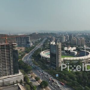 PD0673 - Cinematic Drone Flight Towards DY Patil Stadium in Nerul, Navi Mumbai