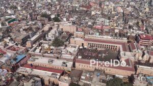 PD0664 - Detailed Aerial Orbit of the Sacred Kashi Vishwanath Temple Complex