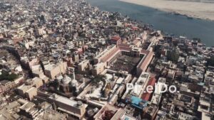 PD0663 - Epic Aerial Reveal of Kashi Vishwanath Temple and Gyanvapi Mosque