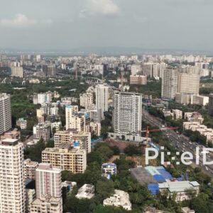 PD0733 - Expansive Aerial View of the Mumbai Cityscape and Eastern Express Highway