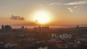 PD0722 - Golden Sunset Over the Navi Mumbai Coastal Skyline