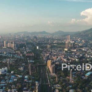 PD0718 - Expansive Aerial View of the Sprawling Navi Mumbai Cityscape