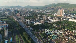 PD0711 - Expansive Aerial View of the Navi Mumbai Industrial Corridor and Cityscape