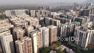 PD750 - Expansive Aerial View of the Dense Residential Cityscape of Ghatkopar, Mumbai