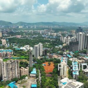 PD0101 - Aerial View of a Lush Green Urban Cityscape in Mulund