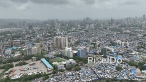 PD0747 - Expansive Aerial Panorama of the Dharavi Slum in Mumbai