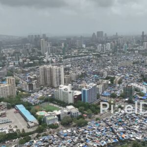 PD0747 - Expansive Aerial Panorama of the Dharavi Slum in Mumbai