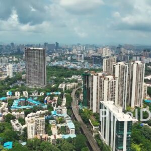 PD0100 - Aerial View of a Lush Green Urban Cityscape in Mulund