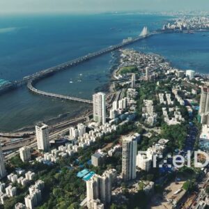 PD0097 - Aerial View of the Bandra-Worli Sea Link and its Coastal Road Interchange, Mumbai