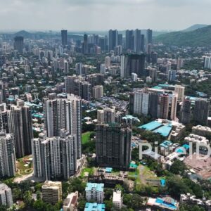 PD0083 - Panoramic Aerial View of Mumbai's Suburbs and Sanjay Gandhi National Park