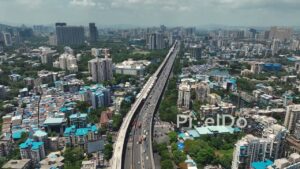 PD0078 - Aerial View of Thane's Diverse Cityscape along the Eastern Express Highway