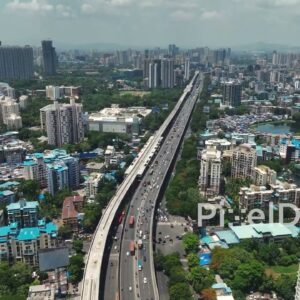 PD0078 - Aerial View of Thane's Diverse Cityscape along the Eastern Express Highway