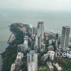 PD0036 - Aerial View of the Malabar Hill Peninsula, an Affluent Mumbai Neighborhood