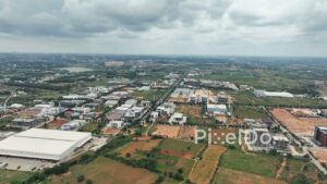 PD0133 -Aerial View of a Modern Industrial Park and Special Economic Zone (SEZ) in India