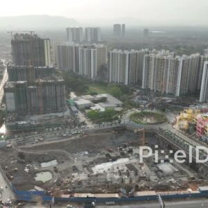 PD0126 - Aerial View of a Massive Urban Development Project in Mumbai, India