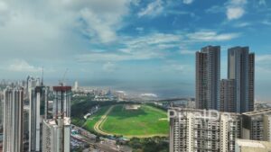 PD0068 - Aerial View of Mahalaxmi Racecourse, an Urban Oasis in the Mumbai Cityscape