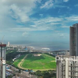 PD0068 - Aerial View of Mahalaxmi Racecourse, an Urban Oasis in the Mumbai Cityscape
