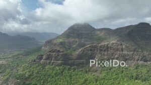 PD0119 - Aerial View of the Majestic Western Ghats Mountains in India During Monsoon