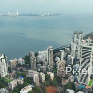 PD0037 - Aerial View of the Malabar Hill Peninsula, an Affluent Mumbai Neighborhood