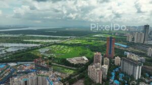 PD0107 - Aerial View of Salt pans of Mulund, Mumbai Suburban Area