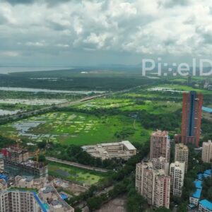PD0107 - Aerial View of Salt pans of Mulund, Mumbai Suburban Area
